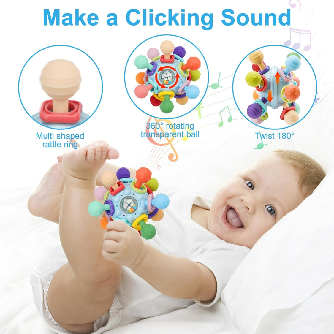 Baby Montessori Sensory Toys For Baby Teether Teething Toys For Babies 0 3 6 9 12 18 Months Newborn Infant Learning Developmental Toys