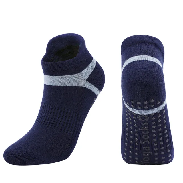 Hair Circle Aromatherapy Yoga Socks Floor Non slip Fitness Sports Socks Navy Blue D7 - Shop at LoveMi