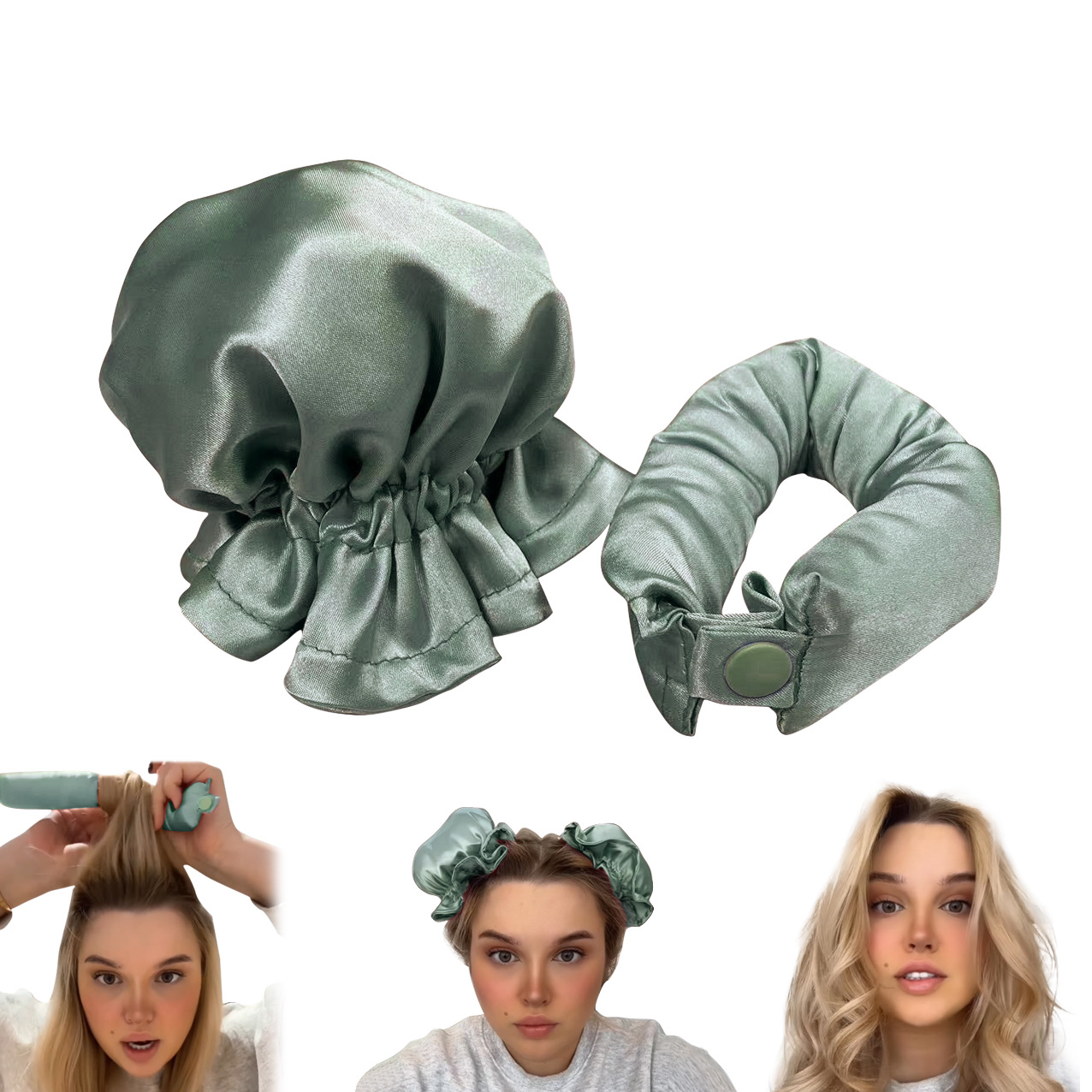 New Heatless Curl Stick With Cloth Cover Cute Ball Head Hair Curler Headband Hai - Picture 9 of 10