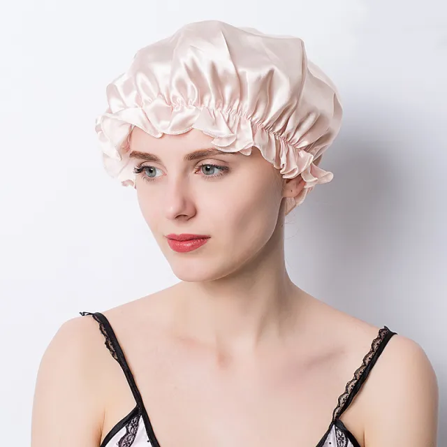 Silk Silkworm Sleeping Hat Hair Protection Nude Pink - Shop at LoveMi