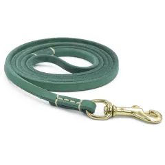 Genuine Leather Dog Leash Quality Handmade Durable Soft Pet Walking Leads Rope - Green - View 1