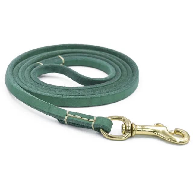 Genuine Leather Dog Leash Quality Handmade Durable Soft Pet Walking Leads Rope Green - Shop at LoveMi