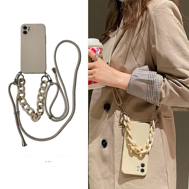 Handheld Diagonal Lanyard Silicone Soft Phone Case