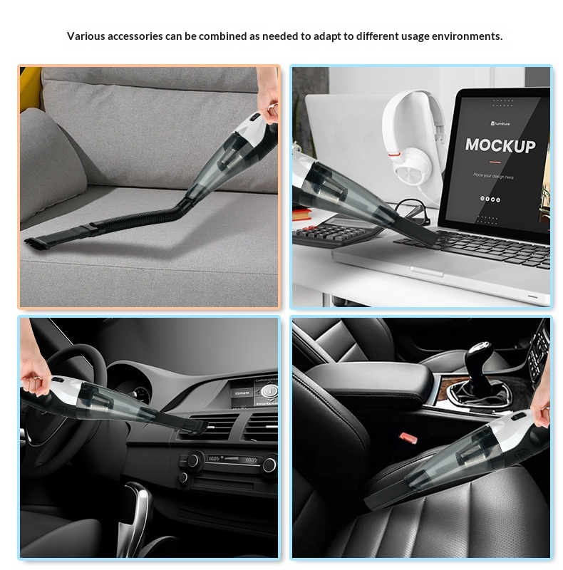 High Power Cordless Car Vacuum Cleaner, Handheld Portable Wet & Dry Vacuum With Lighting, Strong Suction Dual System Auto Vacuum 6