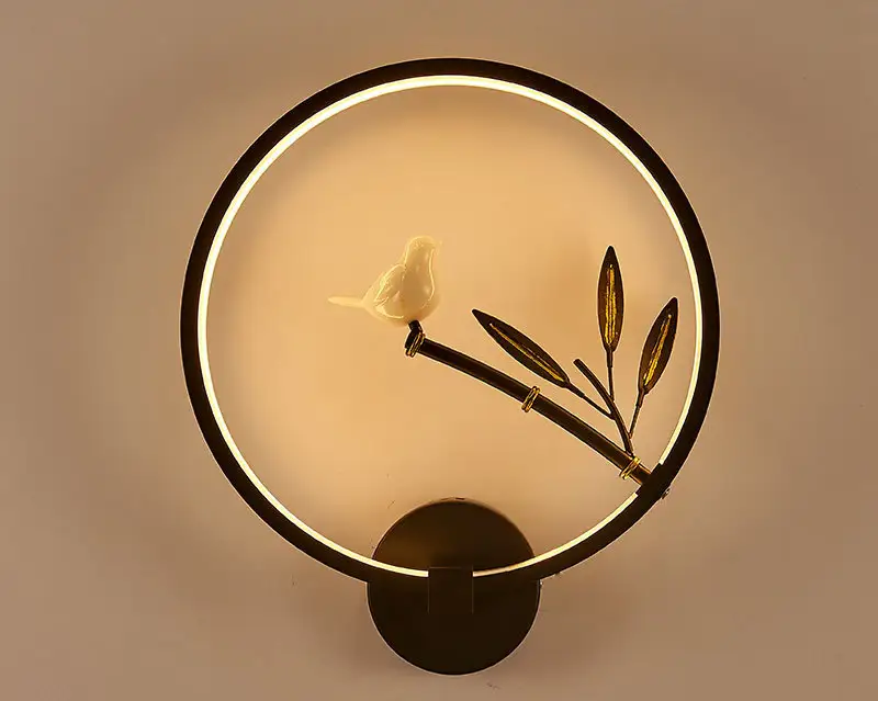 Simple Chinese Style Mural LED Wall Lamp New Chinese Style Living Room Bedroom Bedside