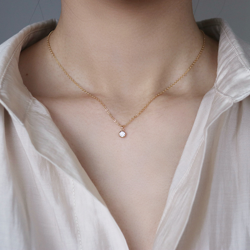 Women's Sterling Silver Gold-plated Necklace Simple