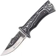 Folding Knife Outdoor Knife Wilderness Survival Pocket Knife - Black - View 1