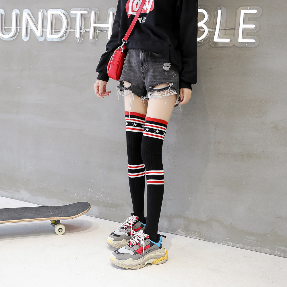 Star Stripes Women's Silicone Non-slip Stockings Over The Knee