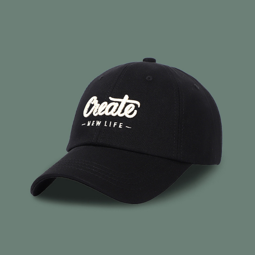 Simple And Fashionable. Create Lettered Soft-top Baseball Cap, Solid Color, Versatile For All Seasons, Suitable For Outdoor Use, Adjustable Brim