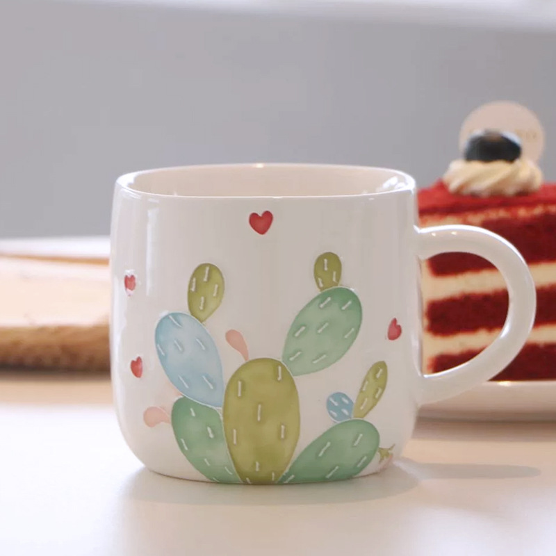 Title 5, Cactus Creative Ceramic Mug Cute Water Cup