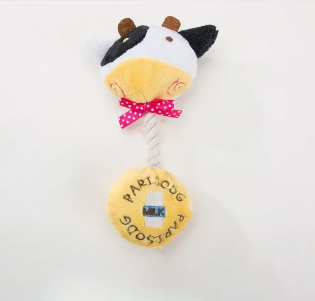 Animals Pet Supplies Dog Voice Toy Plush Toys Cow Frog Animal Wear Rope Toy Resistant To Biting Pet Toys Pet Molar Tool Yellow - Shop at LoveMi