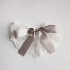 Cat Dog Lace Saliva Bow Jewellery - Grey Ribbons - View 1