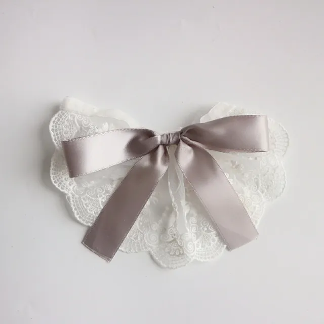 Cat Dog Lace Saliva Bow Jewelry Grey Ribbons - Shop at LoveMi