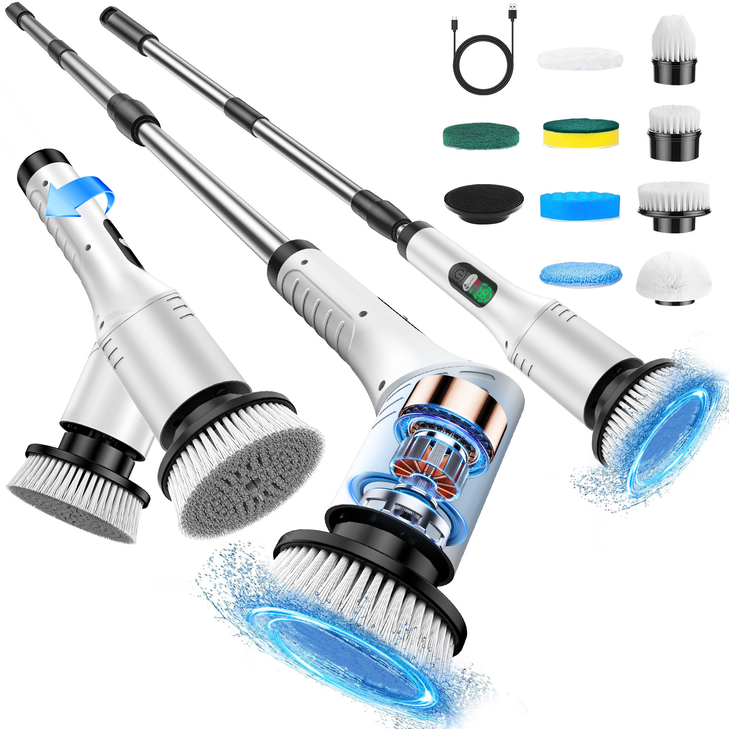 Multi-Function Digital Electric Cleaning Brush