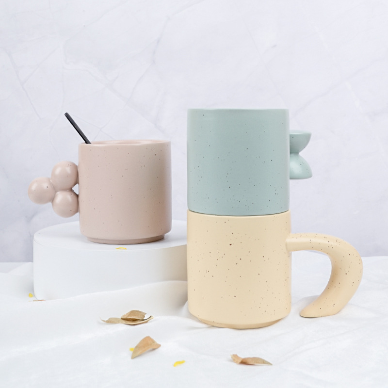 Title 6, Creative Ceramic Handle Stacked Mug