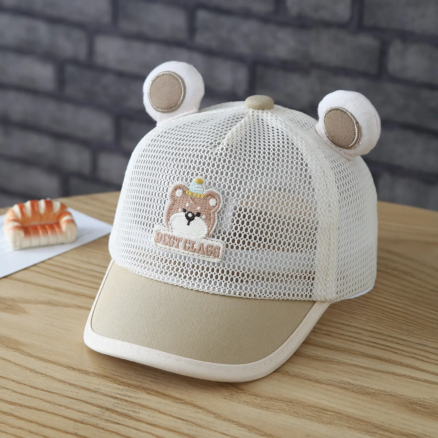 Children's Embroidered Cartoon Animal And Ear-shaped Breathable