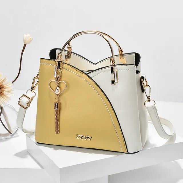 New Style Portable Large capacity Fashion One shoulder Messenger Bag Yellow - Shop at LoveMi