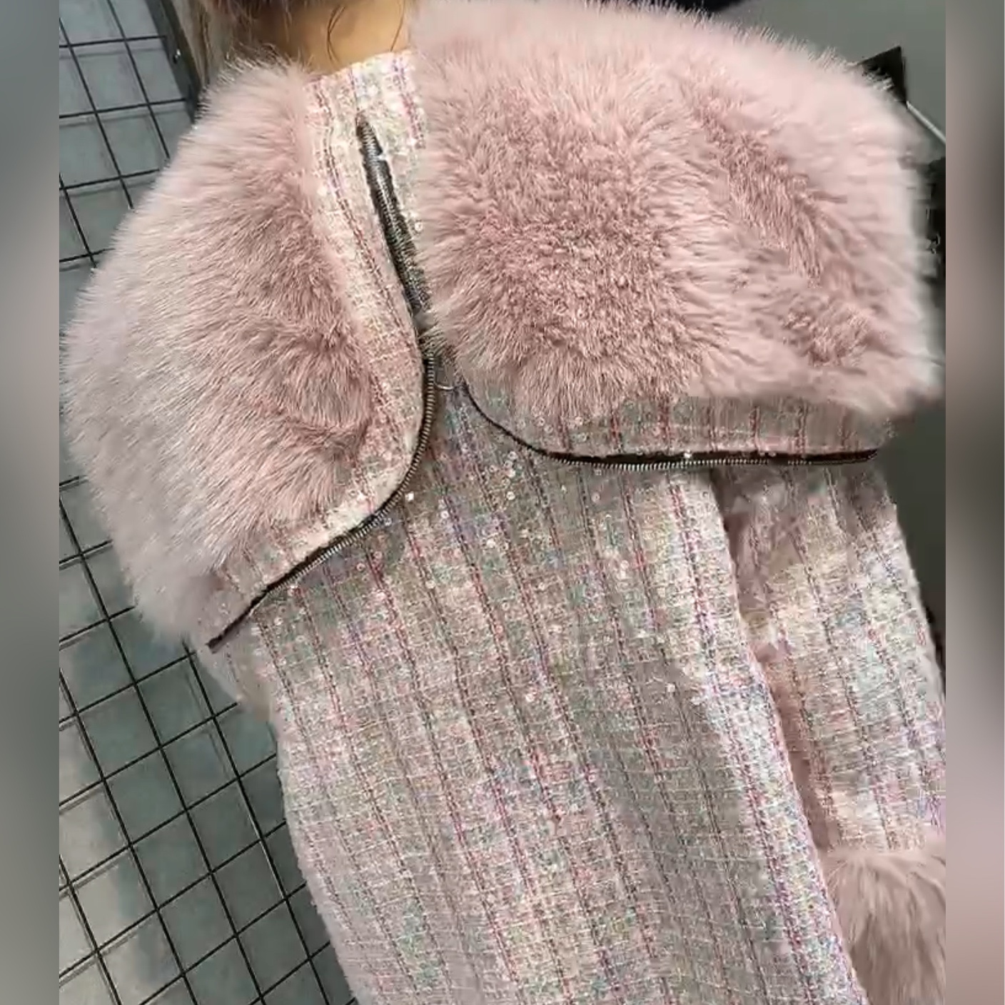 Women's Woolen Wool One-weight Sequined Casual Jacket