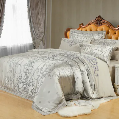 Ice Silk Jacquard European Luxury High end Linen And Cotton Bedding Set Hao Ting Sheng Shi - Shop at LoveMi