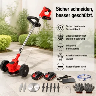 21V Cordless Grass Trimmer, With 2 Batteries