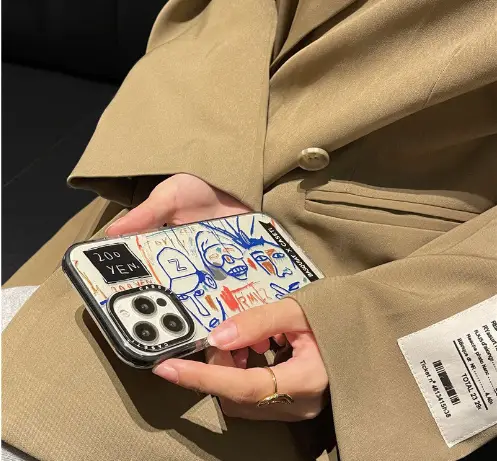 Funny Graffiti Line Head Phone Case Anti-fall
