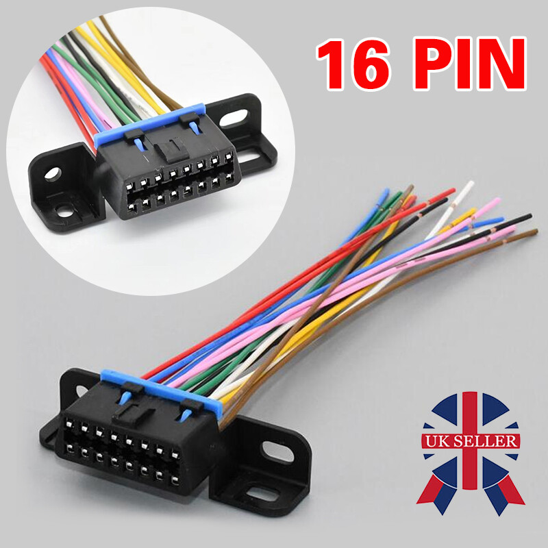 OBD2 Under Dash Mount Socket Plug Connector 16 Pin Female Open Prewired OBD — image 3