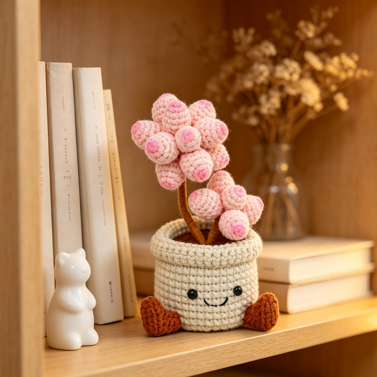 Crochet Succulent Potted Ornament