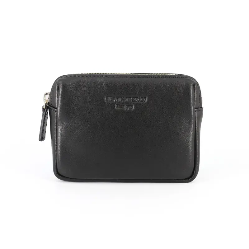 Manual Zipper Leather Three-dimensional Coin Card Bag