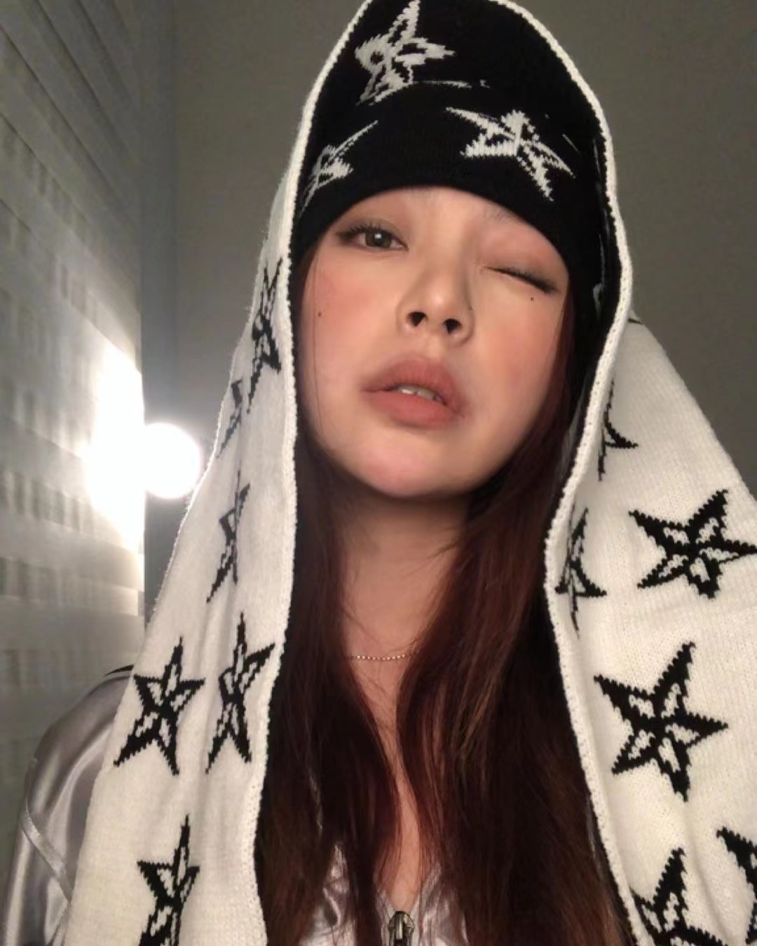 Printed Knit Hat Double-sided Scarf Cold Hat For Warmth