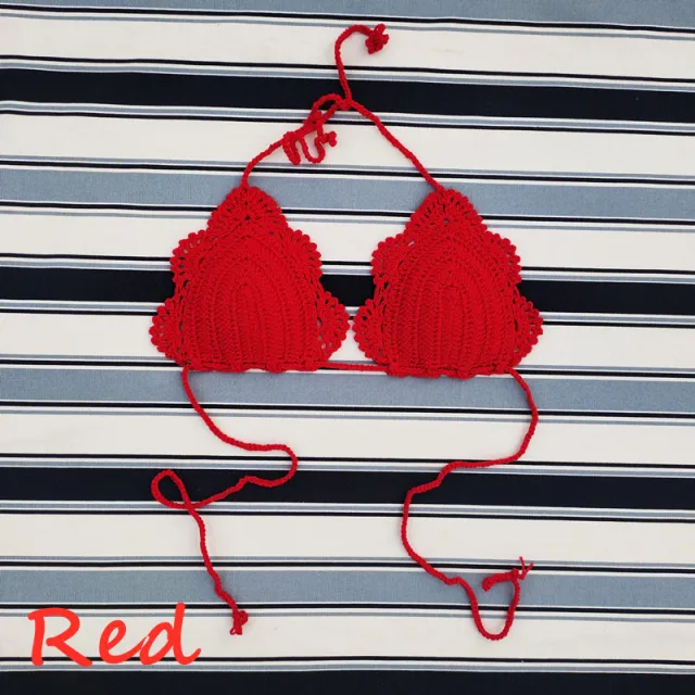 Handmade Crochet Swimsuit Bikini Swimsuit Top Red - Shop at LoveMi