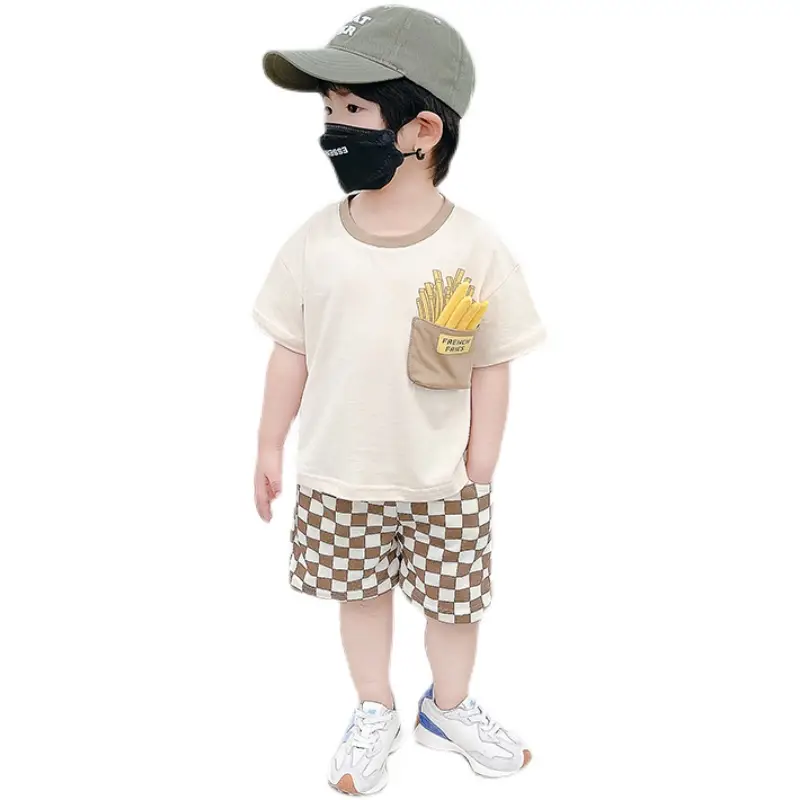 Boys Summer Short Sleeve Shorts Two Piece Set