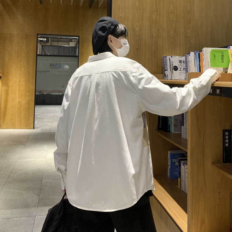 Men's Retro Patchwork Striped Long Sleeve Shirt