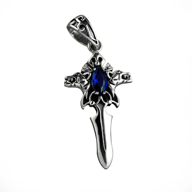 S925 Silver Vintage Cross Necklace Men's Personality Pendant Pendant - Shop at LoveMi
