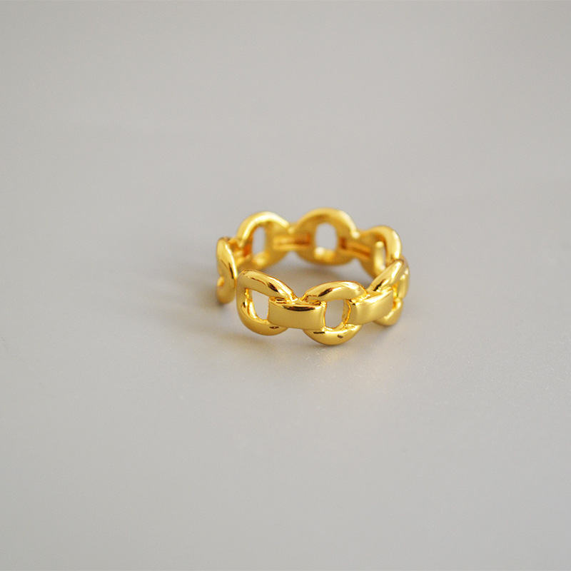 Simple Hollow Chain Design Ring Adjustable