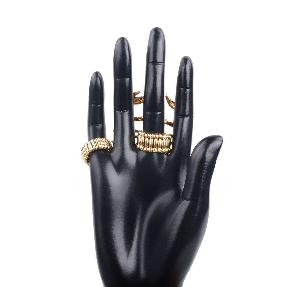European And American Exaggerated Alloy Diamond Scorpion Ring Double Ring Bracelet