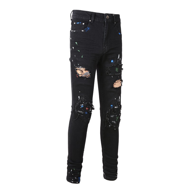 Painted Jeans High Street Trendy Men's Pants