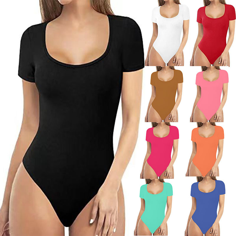 Women's Low Round Neck Bottoming Casual Jumpsuit - Image 3