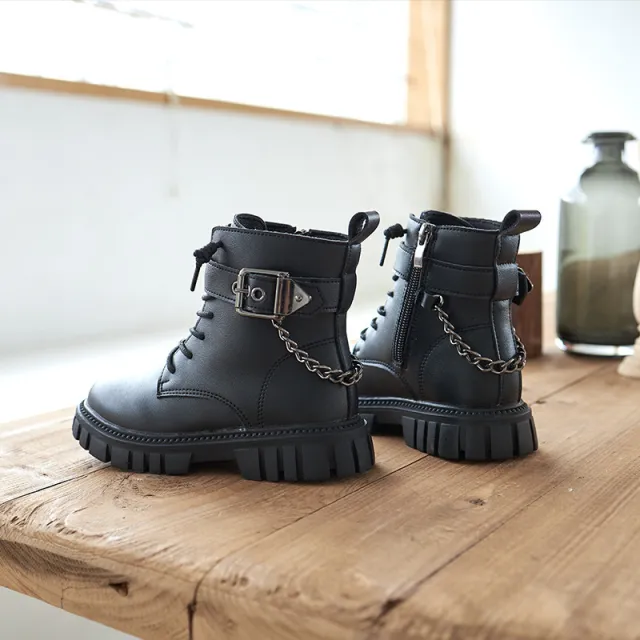 Children Boots Soft soled Girls Martin Boots Autumn And Winter Black - Shop at LoveMi