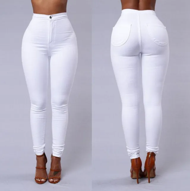 Sexy Casual Fashion Multi Color Slim Slimming Pants White - Shop at LoveMi