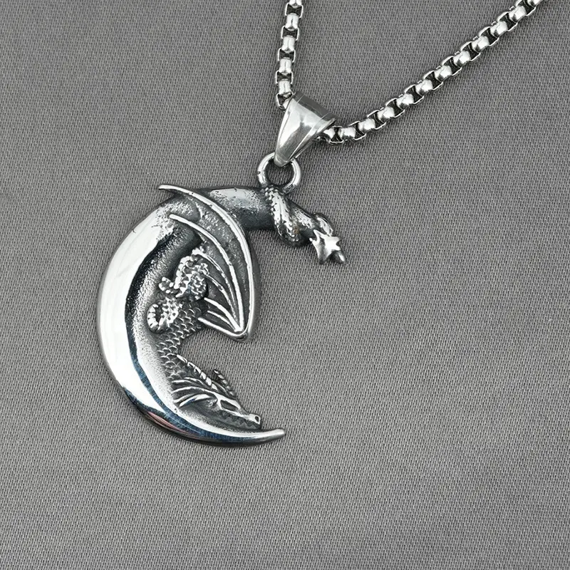 Moon Boy Titanium Steel Necklace
