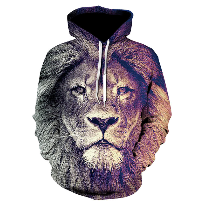 Title 14, Fashion Digital Print Lion Hooded sweatshirt