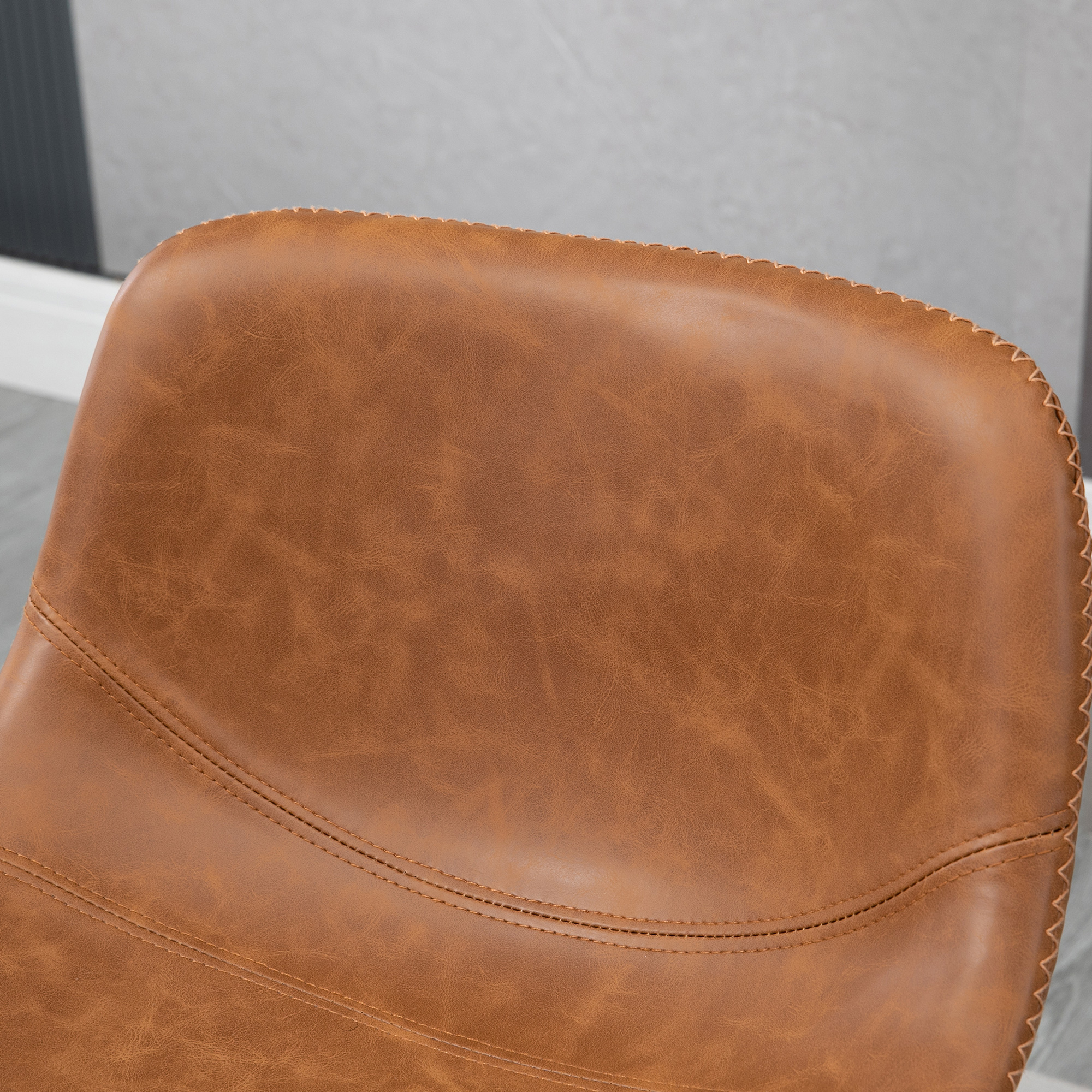 Bar Stool Two-piece Set, PU Leather Dining Chair With Backrest And Footrest — image 8