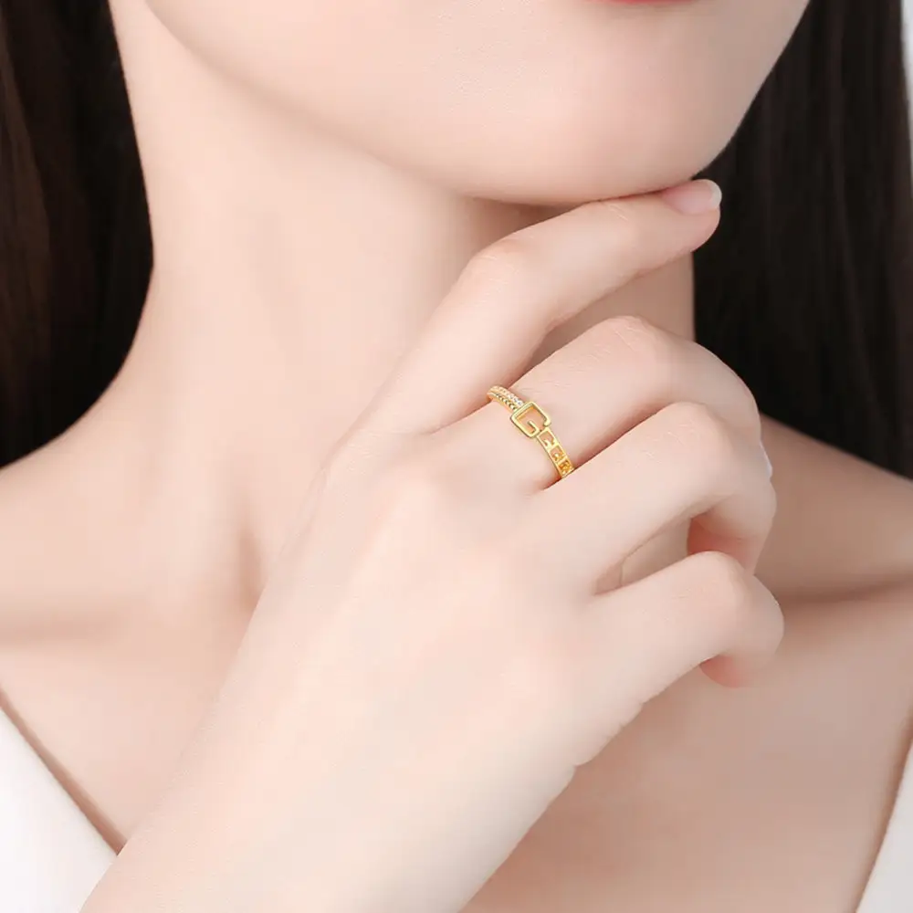 Women's Sterling Silver Creative Belt Buckle Ring