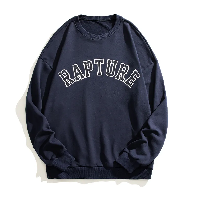 Letter Embroidery Tide Brand Sweater Autumn New Loose Couple Jacket - Blue