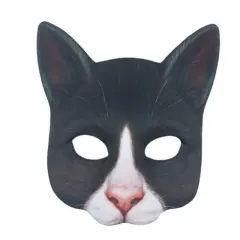Masquerade Digital Printing Animal White Cat Mask - Cow Cat - View 1