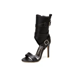 High Top Sandals Women's Nightclub Fashion High Heels - Black - View 1