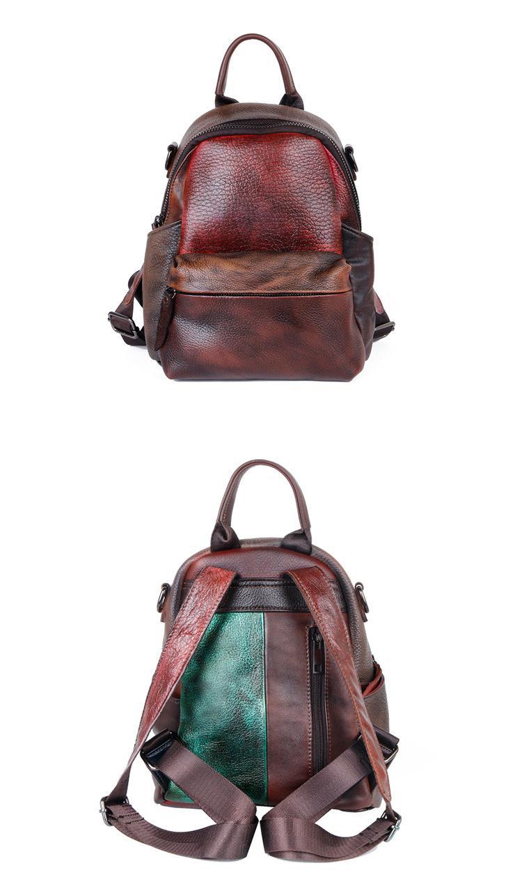 Title 10, The First Layer Of Cowhide Backpack Hand Rub Co...