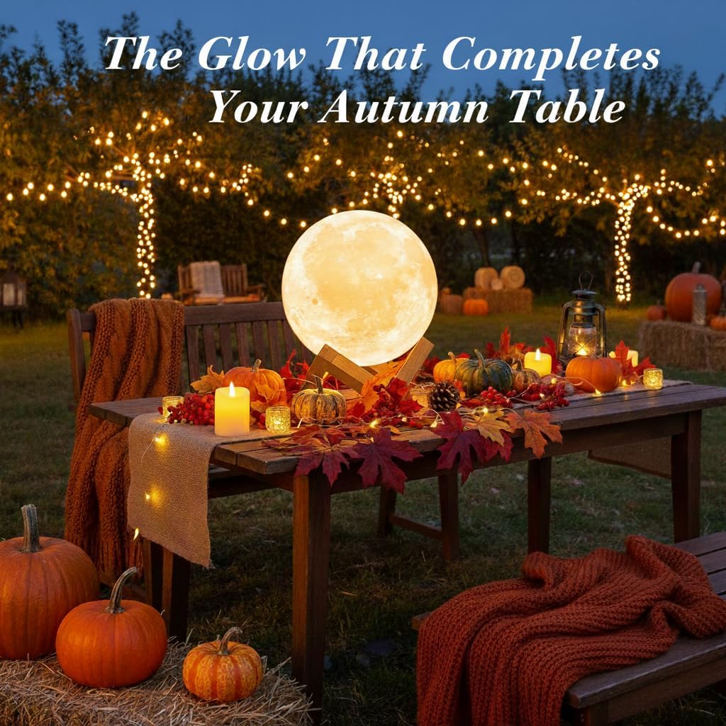 16-Color Lamp With Stand And Remote, Moon Lamp, LED Night Light With Dock, Creative Moon Light Uniq — foto 11