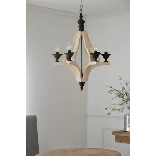 6 - Light Wood Chandelier