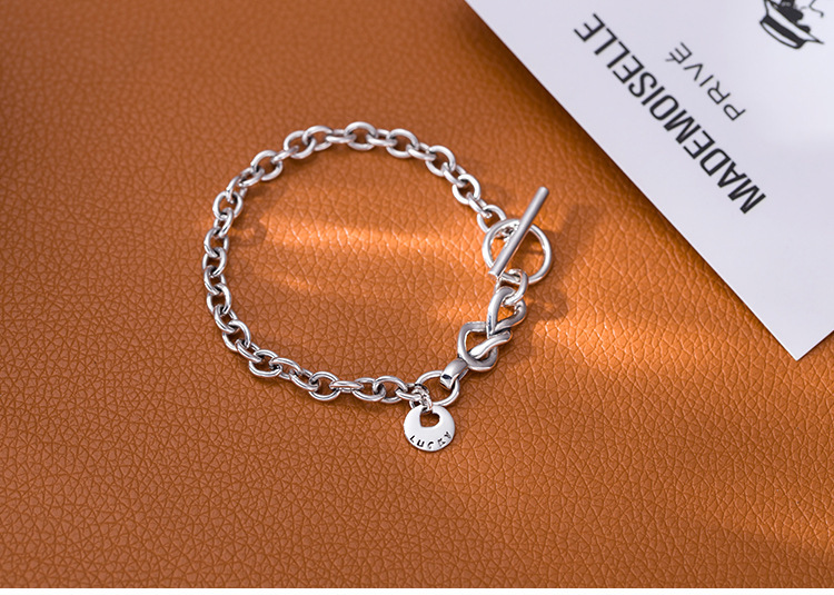S925 Whole Body Sterling Silver Vintage Old Love Round  Thai Silver Bracelet